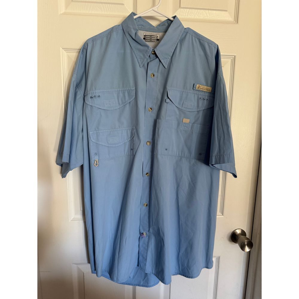 Columbia Men's PFG Fishing Shirt Blue‎ 2XL